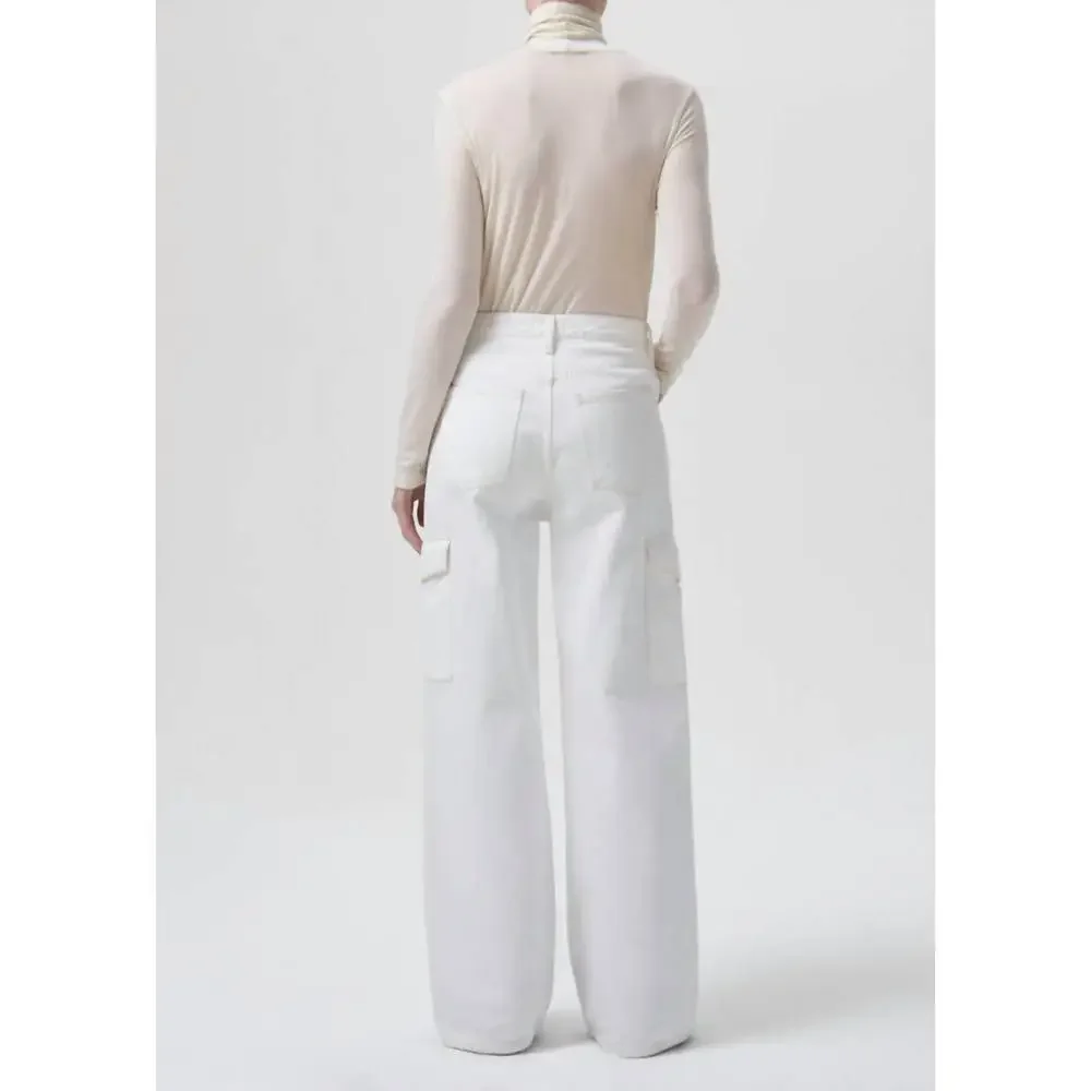 NWT Agolde Minka Cargo Jean 30 White, Relaxed Fit High Rise, 💯 organic cotton! - Picture 3 of 9
